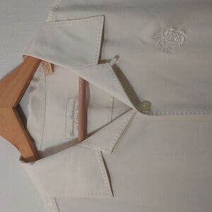 Tommy Bahama Cream Silk Shirt w/Tropical Mickey Mouse Logo (Large)